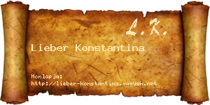 Lieber Konstantina névjegykártya